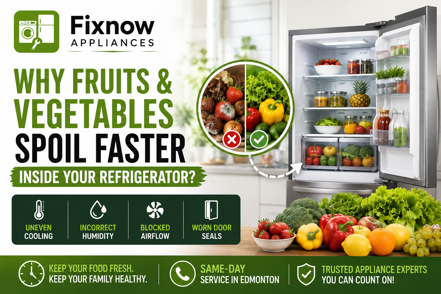 Why Fruits and Vegetables Spoil Faster Inside Your Refrigerator | FixNow Appliances
